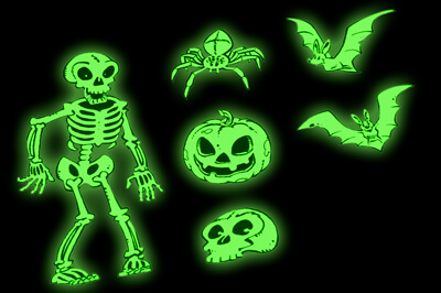 Leuchtende Sticker mit Halloween Motiven