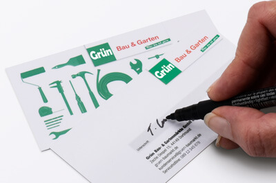 Kundenkarte mit Schreib-/Stempellack für individelle Beschriftung